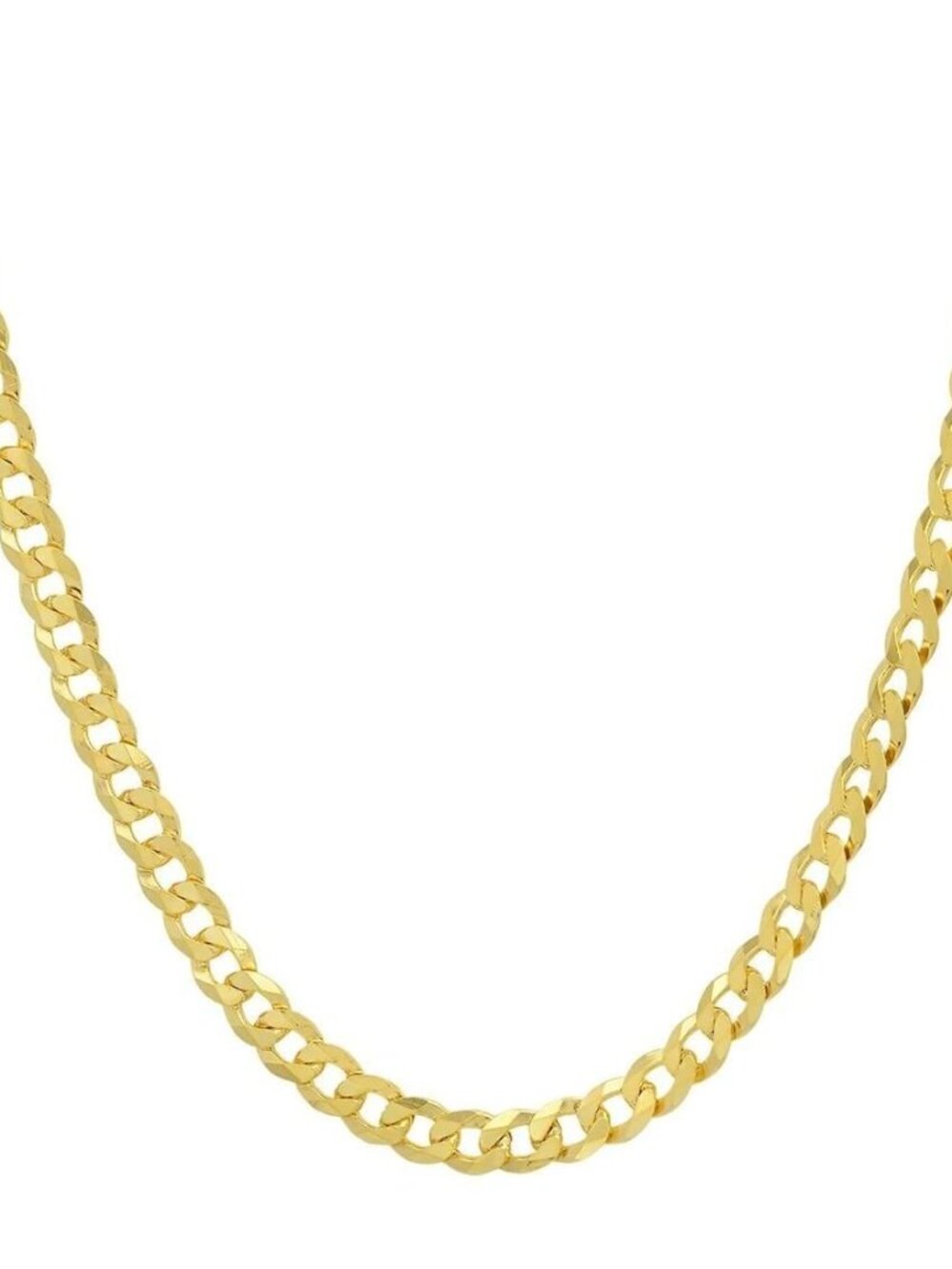 14K Plated Sterling Silver Flat Cuban Chain – 3.7mm